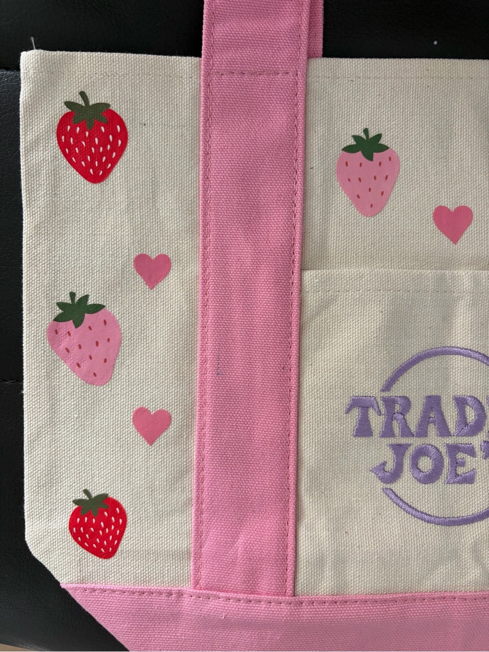 Customized Mini Pink Pastel Canvas Trader Joe’s Tote Bag - Picture 4 of 6